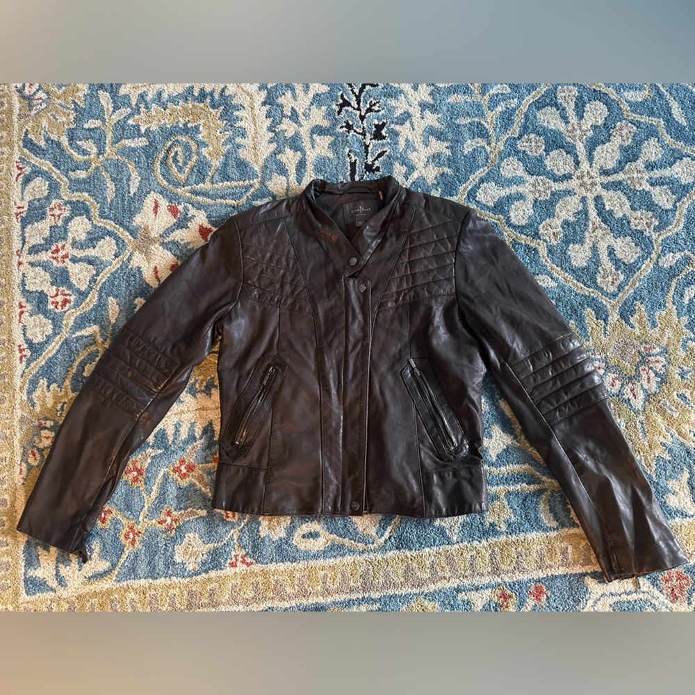 Vintage Cole Haan Distressed XS genuine Leather Jacket